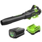 Greenworks 80V (770 CFM/190 MPH) Brushless Cordless Leaf Blower, Commercial-Grade Power for Autumn Leaf Composting, Spring Pollen Cleanup and Post-Snow Debris, Includes 4.0Ah Battery & Rapid Charger