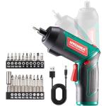 HYCHIKA Electric Screwdriver, 6N.m and 2000mAh 3.6V Cordless Screwdriver with 20 Accessories, Work Light, Charging Cable and Magnetic Chuck