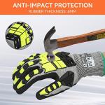 Graloky Safety Work Gloves,Impact Gloves for Men Women,Cut Resistant Non-Slip Heavy Duty Gloves with Nitrile Grip,Touch Screen Glove with Impact Protection for Gardening Mechanic Construction, Large