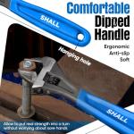 SHALL 3-Piece Adjustable Wrench Set, 10/8/6 Inch Cr-V Steel Wrench with Cushion Grip, Wide Jaw Black Oxide Wrench with Laser-etched SAE Scales for Home, Garage, Workshop and DIY, Dark Blue