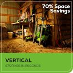 Greenworks 60V 21” Cordless (Push) Lawn Mower (LED Lights + Aluminum Handles), 5.0Ah Battery and Rapid Charger