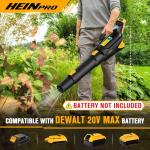 HEINPRO Cordless Leaf Blower 500CFM Compatible with DEWALT 20V Max Battery (Tool Only), Electric Leaf Blower Cordless with 5 Speed Modes, Lightweight Battery Powered Leaf Blowers for Lawn Care