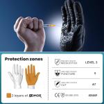 TAILI Level 3 Needle, Level 5 Puncture Resistant Work Gloves for Gardening, Touchscreen, Breathable, Grip Enhanced A7 Cut Resistant Safety Gloves, Black, XL, 1 Pair