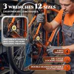 SUZUME 4 in 1 Ratchet Wrench 3-Piece Metric (8-19mm) 15K Gear Cycles Tested 72-Tooth CR-V Steel Reversible Ratcheting Box Wrench Set with Storage Bag and EVA Foam for Motorcycle Car Bicycle DIY