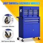 LegacyAmerhome 10-Drawer Rolling Tool Chest with Wheels, 2 in 1 Lockable Tool Box with Drawers, High-Capacity Mechanic Tool Organizer, Adjustable Shelf & Detachable Top Cabinet for Workshop Garage