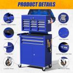 LegacyAmerhome 10-Drawer Rolling Tool Chest with Wheels, 2 in 1 Lockable Tool Box with Drawers, High-Capacity Mechanic Tool Organizer, Adjustable Shelf & Detachable Top Cabinet for Workshop Garage