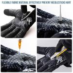 TAILI Level 3 Needle, Level 5 Puncture Resistant Work Gloves for Gardening, Touchscreen, Breathable, Grip Enhanced A7 Cut Resistant Safety Gloves, Black, XL, 1 Pair