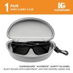 KleenGuard™ V30 Maverick™ Safety Glasses (56569), Smoke Lenses with KleenVision™ Anti-Fog coating, Black Frame, Carrying Case, Unisex Sunglasses for Men and Women