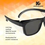 KleenGuard™ V30 Maverick™ Safety Glasses (56569), Smoke Lenses with KleenVision™ Anti-Fog coating, Black Frame, Carrying Case, Unisex Sunglasses for Men and Women