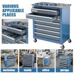 LARBANKE 7-Drawer Rolling Tool Chest with Stainless Steel Countertop,Tool Chest with Secure Locking System,Tool Cabinet with 360°Wheels and Padded Feet,for Home, Garage and Office