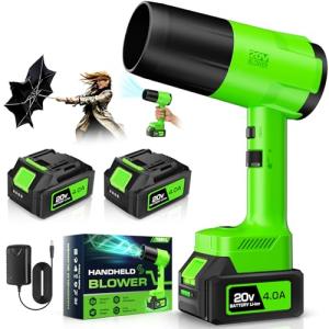 Leaf Blower Cordless, Handheld Leaf Blower with 2 X 4.0Ah Battery and Charger, 6 Speed Modes, Lightweight Blowers for Lawn Care, Patio, Yard, Dust,Blowing Leaves,Snow