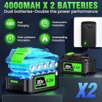 Leaf Blower Cordless, Handheld Leaf Blower with 2 X 4.0Ah Battery and Charger, 6 Speed Modes, Lightweight Blowers for Lawn Care, Patio, Yard, Dust,Blowing Leaves,Snow