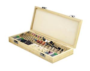 SE 228-Piece Rotary Tool Accessories Kit with 1/8" Shank - Comprehensive Set for Polishing, Drilling, Engraving - Includes Sanding Bands, Grinding Stones, Woolen Wheels, and Wooden Case - RA9228