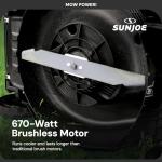 Sun Joe Cordless Electric Push Lawn Mower with 6-Position Height Adjustment, 11-Gal Bag, 17-Inch Cutting Width - Heavy-Duty Yard Trimmer for Gardening Care and Maintenance, 24V-X2-17LM