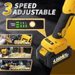 FULLYEA Cordless Angle Grinder 4-1/2", Brushless Angle Grinder Tool 12000 RPM, Power Angle Grinders with 2 * 4.0Ah Batteries & Charger, Electric Metal Grinder Kit for Cutting, Grinding (Yellow)