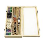SE 228-Piece Rotary Tool Accessories Kit with 1/8" Shank - Comprehensive Set for Polishing, Drilling, Engraving - Includes Sanding Bands, Grinding Stones, Woolen Wheels, and Wooden Case - RA9228