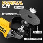 FULLYEA Cordless Angle Grinder 4-1/2", Brushless Angle Grinder Tool 12000 RPM, Power Angle Grinders with 2 * 4.0Ah Batteries & Charger, Electric Metal Grinder Kit for Cutting, Grinding (Yellow)