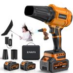 YUQUESEN Cordless Leaf Blower, 980,000 RPM Handheld Leaf Blower with 2 X 4.0Ah Batteries & Charger, Lightweight Leaf Blowers for Patio Cleaning, Lawn Care, Leaves, Dust - Orange