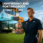 YUQUESEN Cordless Leaf Blower, 980,000 RPM Handheld Leaf Blower with 2 X 4.0Ah Batteries & Charger, Lightweight Leaf Blowers for Patio Cleaning, Lawn Care, Leaves, Dust - Orange