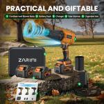 YUQUESEN Cordless Leaf Blower, 980,000 RPM Handheld Leaf Blower with 2 X 4.0Ah Batteries & Charger, Lightweight Leaf Blowers for Patio Cleaning, Lawn Care, Leaves, Dust - Orange