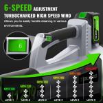 TOLOOC Leaf Blower Cordless,1200W Brushless Electric Blower with 2 X 5.0Ah Battery, 6 Speed Levels,Lightweight Battery Leaf Blower for Lawn Care, Garden, Yard, Best Gifts for Men, Father, Dad, 2025