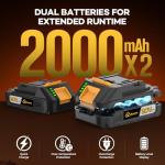 Aowei Cordless Drill Set/Driver, 20V Electric Power Drill With Battery And Charger, 40N Torque, 20+1 Settings, 2 Batteries,3/8-Inch Keyless Chuck, Driver Bits Kit, LED Light