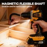 Aowei Cordless Drill Set/Driver, 20V Electric Power Drill With Battery And Charger, 40N Torque, 20+1 Settings, 2 Batteries,3/8-Inch Keyless Chuck, Driver Bits Kit, LED Light