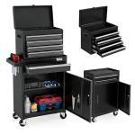 TUFFIOM 5-Drawer Rolling Tool Chest, Tool Storage Cabinet w/Drawers, Lockable Wheels, Detachable Top & Adjustable Shelf, Mechanic Tool Organizer Box for Garage, Workshop, Warehouse & Repair Shop