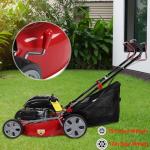 Self Propelled Gas Lawn Mower, 141cc Gas Engine Lawn Mower with 20 Inches Blade, Walk-Behind Lawn Mower, Cordless Lawn Mower Push Lawn Mower with 50L Grass Tank, Big Wheels, USA Fast Arrival