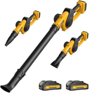 Leaf Blower Cordless with 2 Batteries and Fast Charger, 210 MPH Battery Powered Blower with 3 Nozzles, 3 Speed Modes, Lightweight & Small Electric Leaf Blowers for Lawn Care, House, Leaves, Dust, Snow