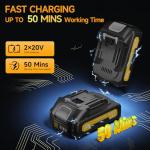 Leaf Blower Cordless with 2 Batteries and Fast Charger, 210 MPH Battery Powered Blower with 3 Nozzles, 3 Speed Modes, Lightweight & Small Electric Leaf Blowers for Lawn Care, House, Leaves, Dust, Snow