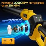 Leaf Blower Cordless with 2 Batteries and Fast Charger, 210 MPH Battery Powered Blower with 3 Nozzles, 3 Speed Modes, Lightweight & Small Electric Leaf Blowers for Lawn Care, House, Leaves, Dust, Snow