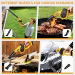 Leaf Blower Cordless with 2 Batteries and Fast Charger, 210 MPH Battery Powered Blower with 3 Nozzles, 3 Speed Modes, Lightweight & Small Electric Leaf Blowers for Lawn Care, House, Leaves, Dust, Snow