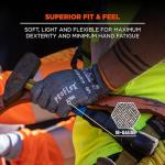 Ergodyne ProFlex 7044 Cut Resistant Work Gloves, ANSI A4, PU Coated Palms for Flexible No Slip Grip, Superior Fit and Feel, 18g, Touchscreen Capable, Gray, Large