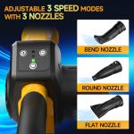 Leaf Blower Cordless with 2 Batteries and Fast Charger, 210 MPH Battery Powered Blower with 3 Nozzles, 3 Speed Modes, Lightweight & Small Electric Leaf Blowers for Lawn Care, House, Leaves, Dust, Snow