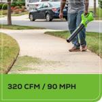 Greenworks 48V (24V x 2) 17" Brushless Mower+12" String Trimmer +320CFM Blower,(2) 4.0Ah Batteries and 2A Dual Port Charger