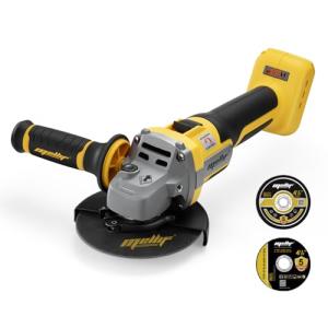 Brushless Angle Grinder Compatible with Dewalt 20V MAX Battery, 9600RPM Cordless Metal Grinder Tool, 4-1/2 Inch, w/4.0Ah Battery, Kickback Brake, 3 Vairable Speed, Slide Switch, Auxiliary Handle