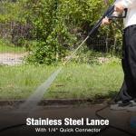 BILT HARD 1.76 GPM 2300 PSI Electric Pressure Washer, Power Motor with Stainless Steel Wand, 4 Spray Nozzles, Built-in Detergent Tank, 20Ft Hose, 35Ft Power Cord for Cars/Driveway/Fences/Home/Patios