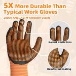 Schwer 3 Pairs Safety Work Gloves Micro-Foam Nitrile Coated, Level 4 Abrasion Resistant Nylon Working Gloves with Micro Dot Grip, Touchscreen, Used for General Use, Gardening, Mechanic, LT5619, L