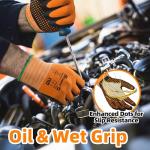 Schwer 3 Pairs Safety Work Gloves Micro-Foam Nitrile Coated, Level 4 Abrasion Resistant Nylon Working Gloves with Micro Dot Grip, Touchscreen, Used for General Use, Gardening, Mechanic, LT5619, L