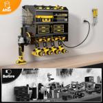 Power Tool Organizer Wall Mount with Charging Station