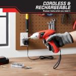 25-Piece Electric Screwdriver Set - Cordless Drill with LED Work Light, Automatic Spindle Lock, and Screw Driver Bits by Stalwart (Red)