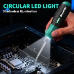 GRENPRO 4V Electric Screwdriver, Rechargeable Cordless Screwdriver Set with 51 Magnetic Bits, LED Light, Left/Right Rotation, USB Charging Cable & Carrying Case, Ideal for Home Repairs