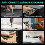 GRENPRO 4V Electric Screwdriver, Rechargeable Cordless Screwdriver Set with 51 Magnetic Bits, LED Light, Left/Right Rotation, USB Charging Cable & Carrying Case, Ideal for Home Repairs