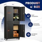 Yizosh Rolling Metal Garage Storage Cabinet with Lockbox
