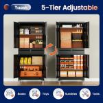 Yizosh Rolling Metal Garage Storage Cabinet with Lockbox