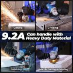DongCheng 9.2 Amp Power Angle Grinders, 4-1/2 in., 11800RPM, Tool-Free Guard, Electric Metal Grinder Tool, Small Corded Angle Grinder, Paddle Switch, Shockproof Handle for Cutting, Grinding, Polishing