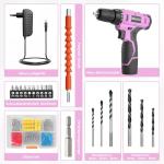 Pink Cordless Drill Set with Battery and Charger