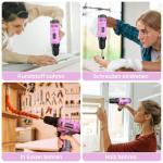 Pink Cordless Drill Set with Battery and Charger