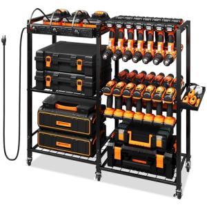 Power Tool Organizer with Charging Station & Wheels